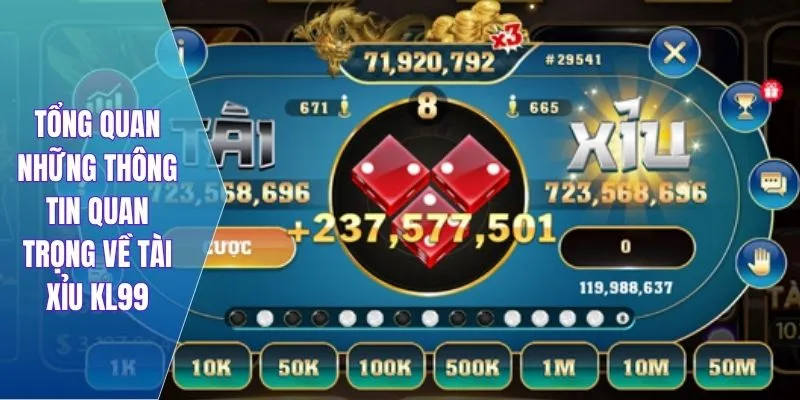 Tổng quan những thông tin quan trọng về tài xỉu KL99